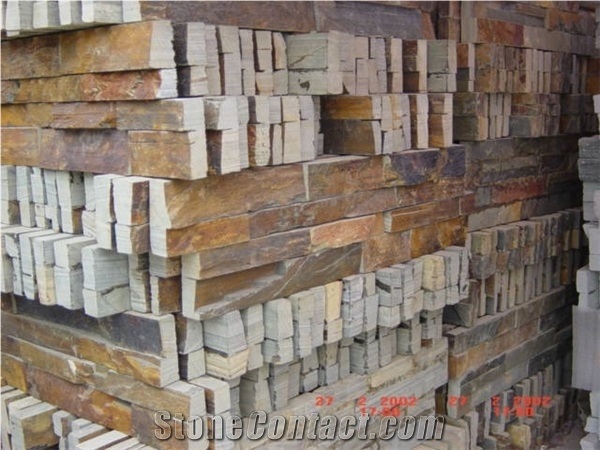 Rough Surface Rusty Slate Culture Stone/Slate Stone Wall Cladding/Ledge Stone/Stone Wall Decor/Thin Stone Veneer/Feature Wall/Split Face Culture Stone/Manufactured Stone Veneer/Feature Wall