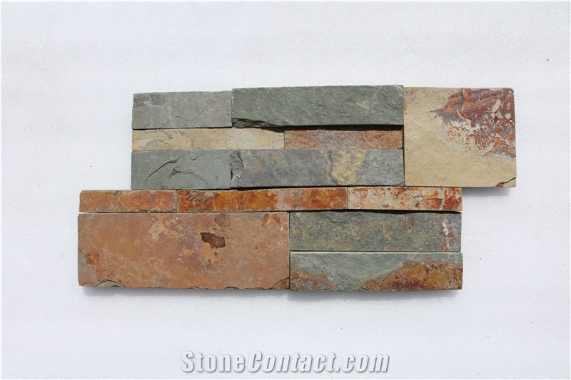 Rusty Slate Culture Stone, Stone Wall Decor, Exposed Wall Cladding , Fieldstone and Stone Panel