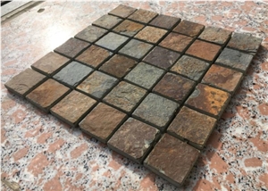 Rusty Slate Mosaic, Rusty Slate Brick Mosaic Tile, Wall and Flooring Covering Mosaic Tile,
