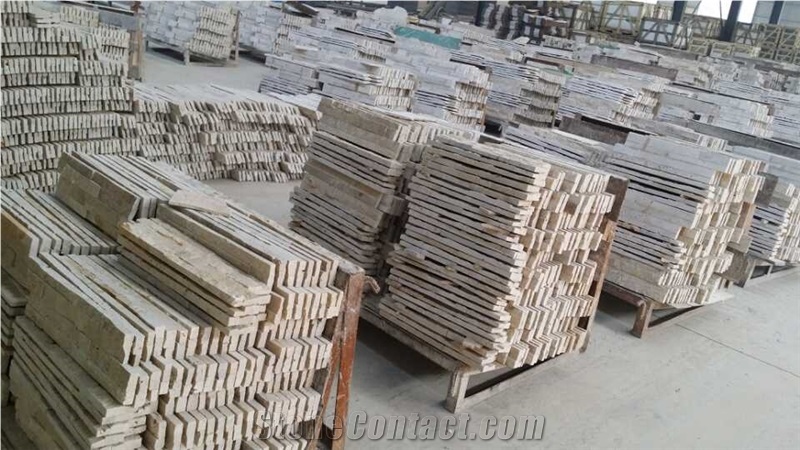 Travertine Split and Acid Washing Face Culture Stone,Ledge Stone ,Wall Cladding Panel,Stacked Stone Veneer( Corner Stone ,Brick Stacked Stone),Exposed Wall Stone