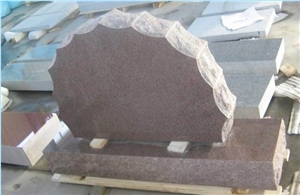 Usa & Canada Headstone,China Hebei Black, Shanxi Black Granite Angel & Heart Monument & Tombstone, Amercian Style Tombstone, Canada Style Monument
