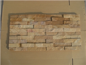 Wood Grain Sandstone Cultured Stone/Wooden Veins Ledge Stone/Sandstone Stacked Stone/Sandstone Stackstone/Sandstone Wall Panels/Sandstone Thin Stone Veneer/Exterior Decoration/Feature Wall Tiles