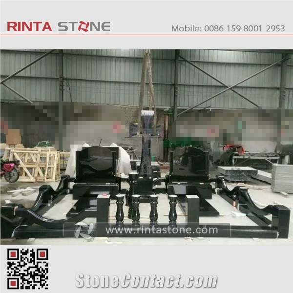 Absolute Black Granite Tombstone Gravestone,Shanxi Black with Gold Spots,Pure Black Stone Monument,China Black Headstone,Pure Blck Granite Monument Design Angel Tombstone Headstones Heart Tombstones
