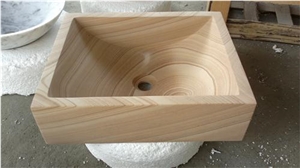 Sandstone Bathroom Sinks,Yellow Wood Gain Sandstone Wahsing Basin,Bathroom Oval Basin,Rectangle Sinks