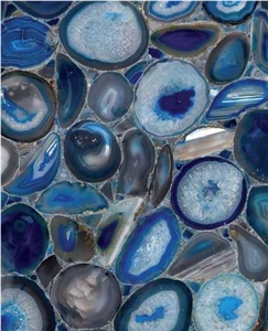 High Quality Blue Agate Stone Semiprecious Stone Tiles
