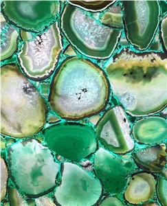 Hot Sale Green Agate Semiprecious Stone Slabs