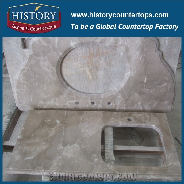 2017 China Bossy Grey Marble Bathroom Countertop for Solid Surface, Polishing Vanity Tops with Customized Edegs for Sale