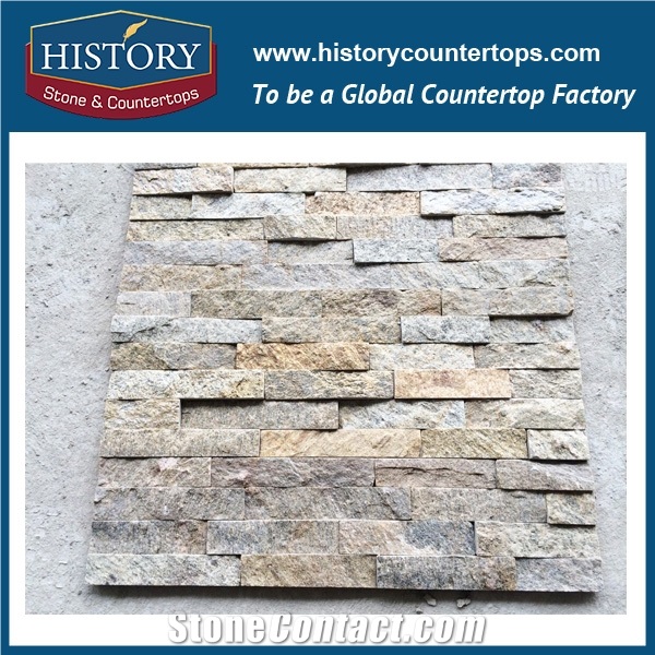 2017 China Natural Split Rusty Granite Wall Decoration Irregular Surface Cultured Stone, Backside Panels Cladding Ledge Stone