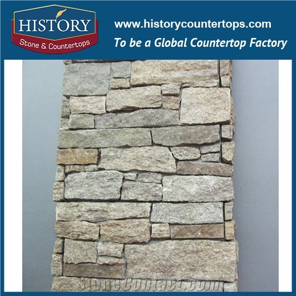 2017 China Natural Split Rusty Granite Wall Decoration Irregular Surface Cultured Stone, Backside Panels Cladding Ledge Stone