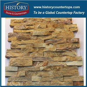 2017 China Natural Split Rusty Sandstone Wall Decoration Irregular Surface Cultured Stone, Backside Panels Cladding Ledge Stone