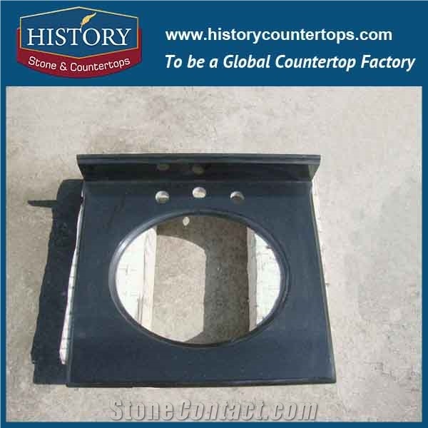 2017 Chinese Hg051a Absoutely Black Vanity Suite Wholesale Polishing Natural Stone Elegant Design for Bathroom Countertop,Vanity Top, Bath Makeup Top