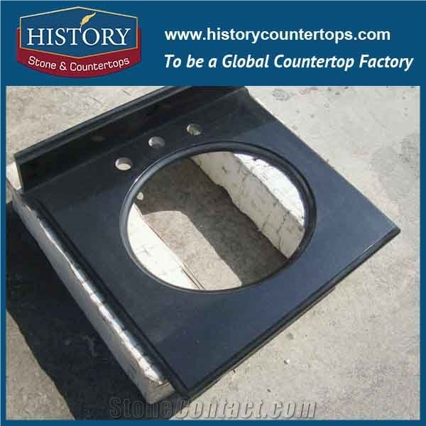 2017 Chinese Hg051a Absoutely Black Vanity Suite Wholesale Polishing Natural Stone Elegant Design for Bathroom Countertop,Vanity Top, Bath Makeup Top
