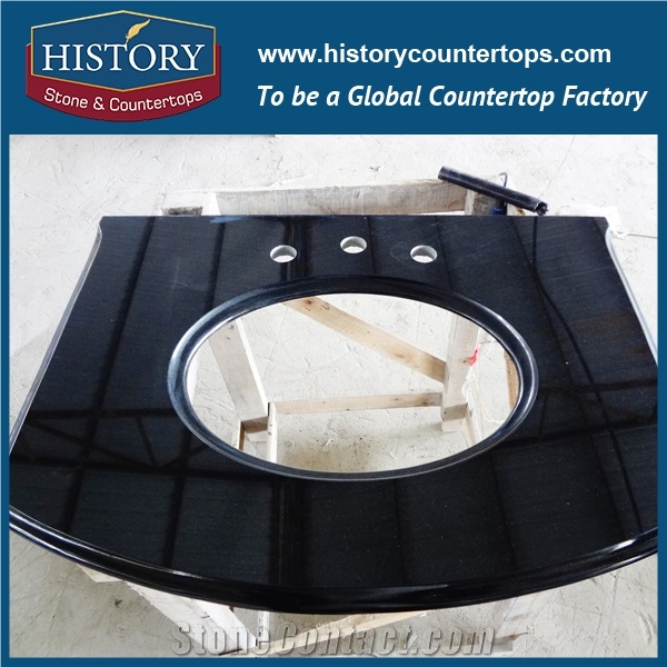 2017 Chinese Hg051a Absoutely Black Vanity Suite Wholesale Polishing Natural Stone Elegant Design for Bathroom Countertop,Vanity Top, Bath Makeup Top