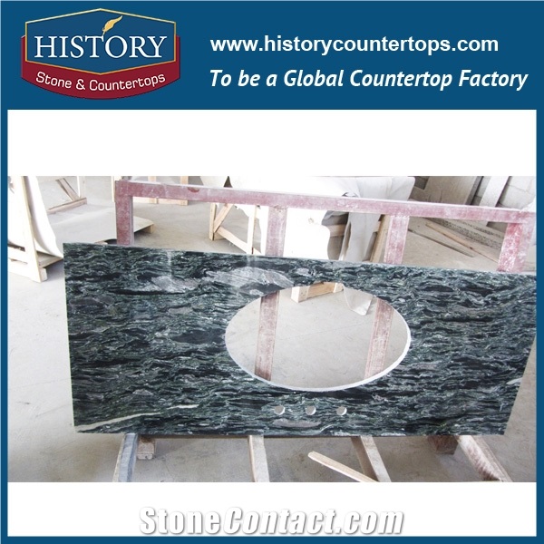 2017 Chinese Hg147 Multicolor Green Vanity Suite Wholesale Composite Ornamental Elegant Design for Bathroom Countertop,Vanity Top, Bathroom Cabinets