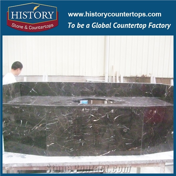 2017 Chinese Hmj031 Dark Emperador Polishing Marble Manufacture Ornamental Laminated Design for Apartment Bathroom Countertop, Bathroom Vanity Tops, Bath Makeup Top