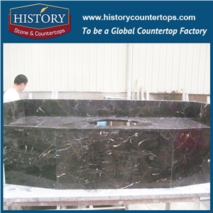 2017 Chinese Hmj031 Dark Emperador Polishing Marble Manufacture Ornamental Laminated Design for Apartment Bathroom Countertop, Bathroom Vanity Tops, Bath Makeup Top