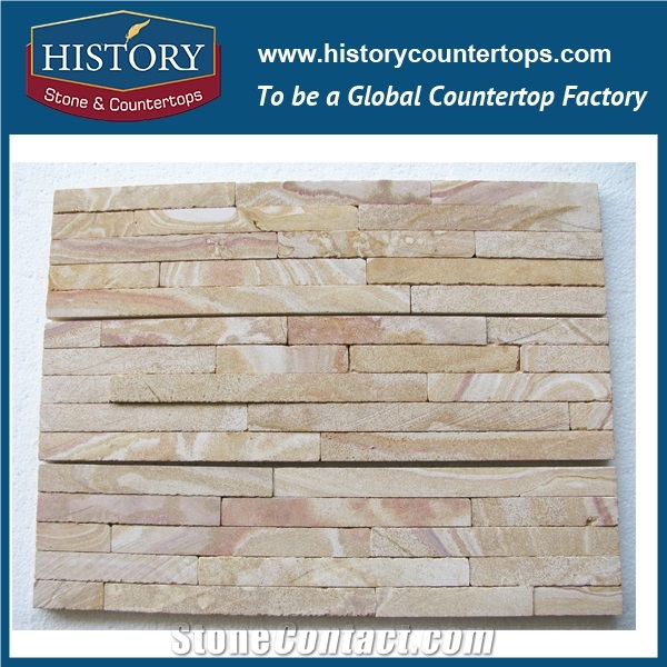 2017 History Stone China Cut-To-Size Natural Surface Pure Pink Sandstone Building Culture Stone for Multi-Style Exterior Wall Covering, Decorative Corner Panels and Veneers