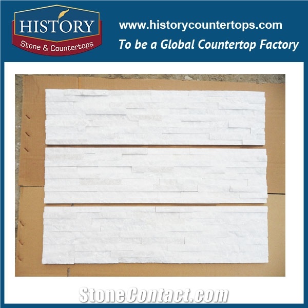 2017 History Stone White Ledge Quartzite Constructive Building Cultural Stone for Interlocking Indoor and Outdoor Wall Covering, Corner Panels