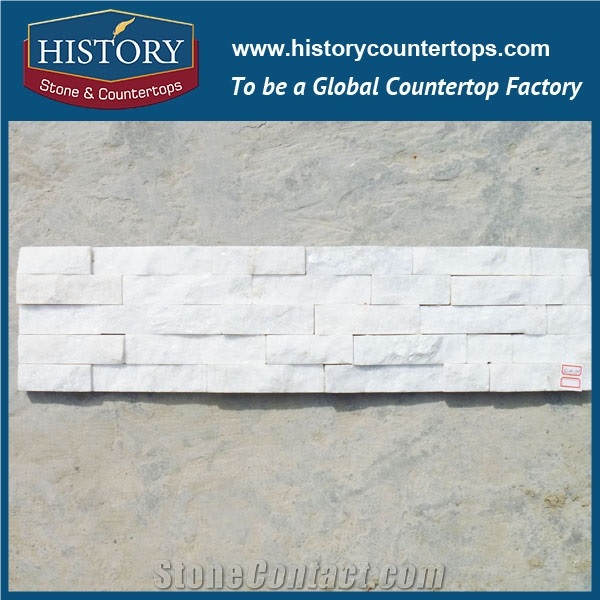2017 History Stone White Ledge Quartzite Constructive Building Cultural Stone for Interlocking Indoor and Outdoor Wall Covering, Corner Panels