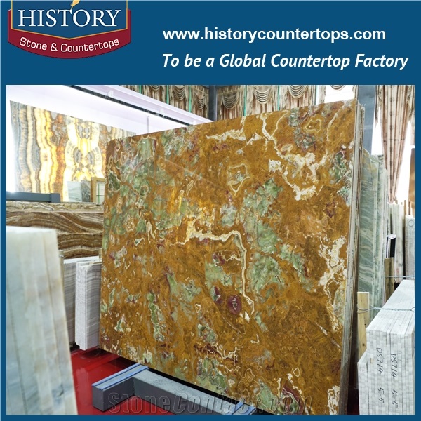 A Grade Quality China Famous Supplier Produce and Custom Made Eye-Catching Green Onyx Slabs and Tiles for Flooring Border Design ,Hotel Decoration