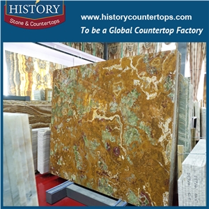 A Grade Quality China Famous Supplier Produce and Custom Made Eye-Catching Green Onyx Slabs and Tiles for Flooring Border Design ,Hotel Decoration