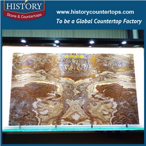 A Grade Quality Chinese Famous Supplier Produce and Custom Made Eye-Catching Multicolor Onyx Slabs and Tiles for Flooring Border Design