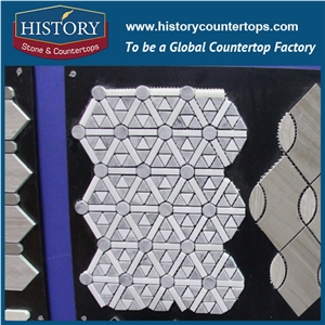 Bianco Carrara and Grey Hexagon Mosaic Tile for Kitchen, Bathroom, Aquarium, Lobby Decoration, Decorative Floor & Wall Mixed Color Marble Mosaic