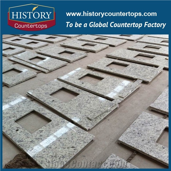 Brazil White Granite for Solid Surface Bathroom Countertops from China Stone Market, Polishing Vanity Tops,Custom Tops for Sale