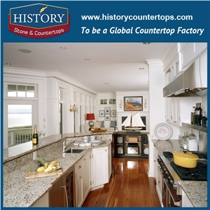 Brazil Yellow Color Polished Giallo Ornamental Granite Countertop, Solid Surface Kitchen Worktops, Custom Tops, Island Tops with Cuotomized Edges for Multi-Family and Apartment Project