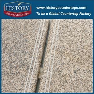 Building Management Projects Polished Surface Chrysanthemum Yellow Granite Steps & Risers