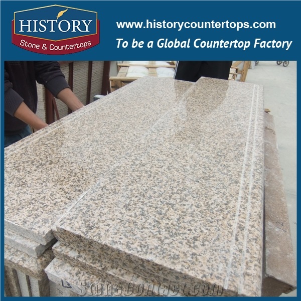 Building Management Projects Polished Surface Chrysanthemum Yellow Granite Steps & Risers