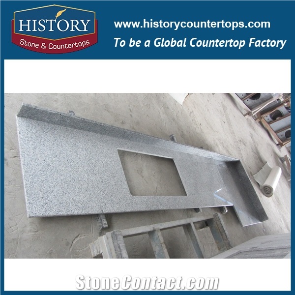 China Building Hg001 G603 Mountain Grey Polishing Natural Stone Customized Size Double Edge Laminated Granite Countertops & Bathroom Vanity Top