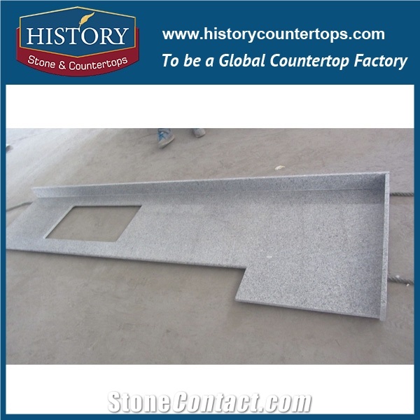 China Building Hg001 G603 Mountain Grey Polishing Natural Stone Customized Size Double Edge Laminated Granite Countertops & Bathroom Vanity Top