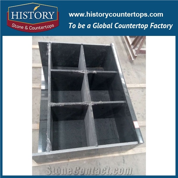 China Building Hg025 G654 Padding Dark Bevel Top Four Edges Polished Custom Size Prefab for Reataurant Durable Countertops & Bathroom Vanity Top