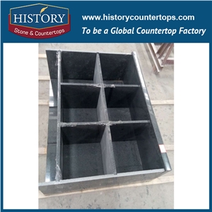 China Building Hg025 G654 Padding Dark Bevel Top Four Edges Polished Custom Size Prefab for Reataurant Durable Countertops & Bathroom Vanity Top