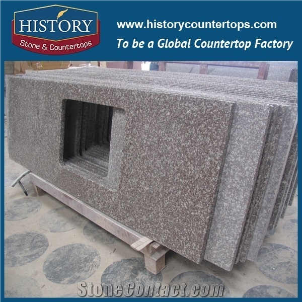 China Building Hg072 Red Granite Natural Stone Wholesale Pre Cut with Trim Molding Classic Furniture for Inn Countertop, Bathroom Vanity Tops