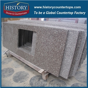 China Building Hg072 Red Granite Natural Stone Wholesale Pre Cut with Trim Molding Classic Furniture for Inn Countertop, Bathroom Vanity Tops