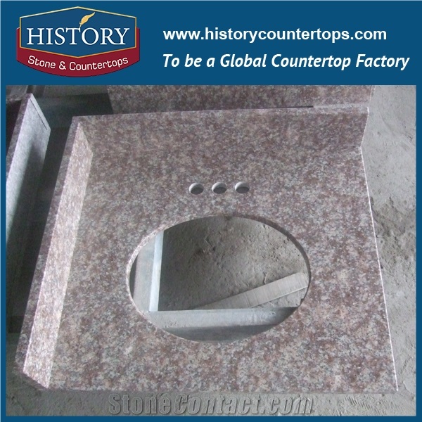 China Building Hg072 Red Granite Natural Stone Wholesale Pre Cut with Trim Molding Classic Furniture for Inn Countertop, Bathroom Vanity Tops