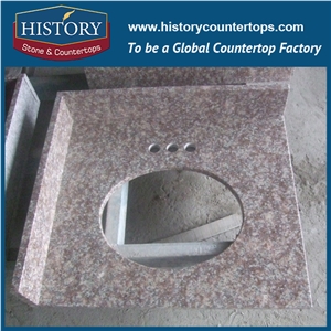 China Building Hg072 Red Granite Natural Stone Wholesale Pre Cut with Trim Molding Classic Furniture for Inn Countertop, Bathroom Vanity Tops