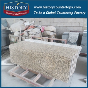 China Building Hg190 Zen Yellow B Polished Degree Pre Cut Installing Custom Size Popular American Style for Granite Countertop & Bathroom Vanity Top