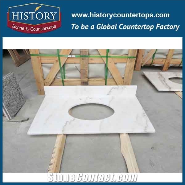 China Building Hmj009 Rojo Alicante Most Popular Honed Marble Custom Made Prefab Size Double Edge Laminated Counter Top & Usa Design Bathroom Vanity Top Replacement Options