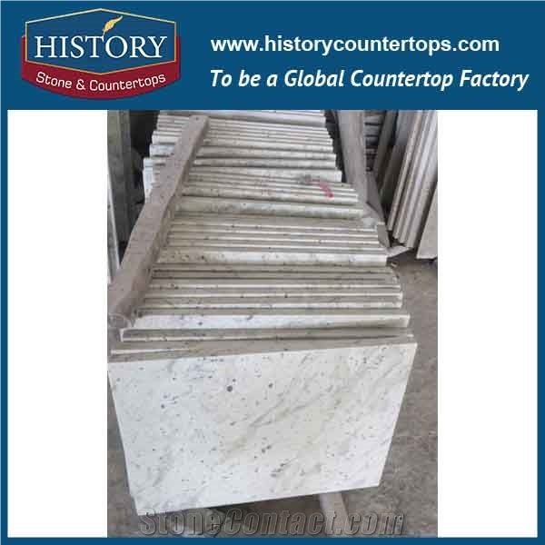 China Building Stone Hgj063 Kashmir White Customized Edge Laminated Product Wholesale Style Selection Vanity Kit Eased for Countertop, Vanity Tops,Vnity Suite & Shower Panel