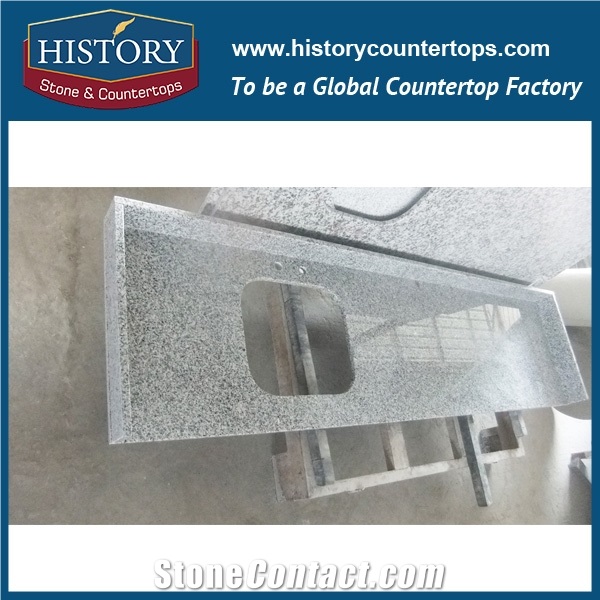 China Buildinhg Hg036 G439 Big White Flower Premade Trim Molding Durable Design Solid Color Granite Countertops & Vanity Top in Round Edges for Sale