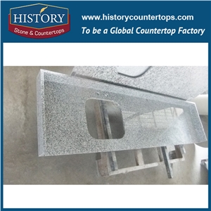 China Buildinhg Hg036 G439 Big White Flower Premade Trim Molding Durable Design Solid Color Granite Countertops & Vanity Top in Round Edges for Sale