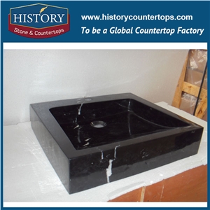 China Cheap Wholesale Nero Margiua Marble Composite Rectangle Shape Basin Bathroom Rectangle Vanity Sink, Lavatory Sink, Toilet Sink