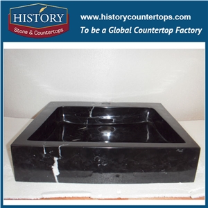China Cheap Wholesale Nero Margiua Marble Composite Rectangle Shape Basin Bathroom Rectangle Vanity Sink, Lavatory Sink, Toilet Sink