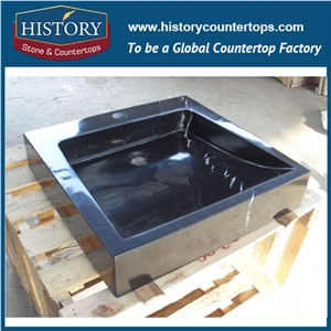 China Cheap Wholesale Nero Margiua Marble Composite Rectangle Shape Basin Bathroom Rectangle Vanity Sink, Lavatory Sink, Toilet Sink
