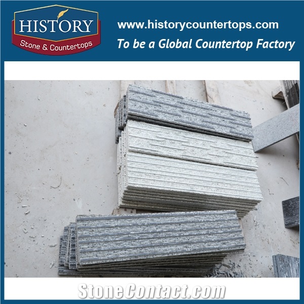 China Factory Direct Sales and Wholesales Granite Natural Stacked Wall Covering，Cloudy Grey Thin Strip Stone Veneers Ledge Stone