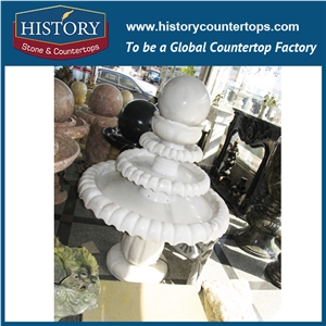 China Factory, Natural Grey Granite Handwork Antique Small Size Columned Garden, Park, Square, Villa Fountain, Used Water Fountain for Sale
