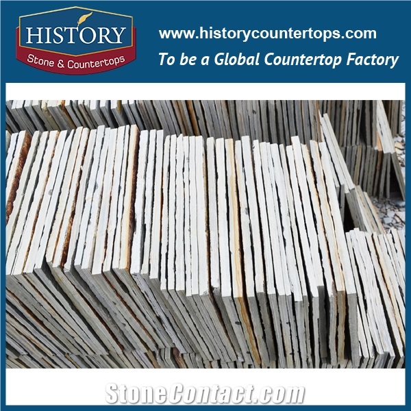 China Factory Sales and Wholesale Yellow Green Gradient Color Slate Tiles for Internal and External Wall Covering, Floor Cladding, Road Paving